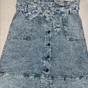 Who What Wear Blue Denim A-Line Skirt